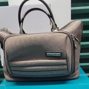 WorldWide woven fabric carry-on weekender travel duffel bag 14x12x10 Inches